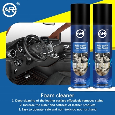 Puissant spray de nettoyage à mousse de 650 ml pour le nettoyage en profondeur et multifonctionnel du cuir automobile