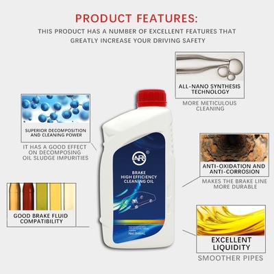 Durée de conservation longue Trois ans Système de liquide de freinage Fluide de nettoyage pour voitures 946ML Capacité